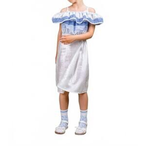 NEW PAADE MODE girl's crop skyline top in blue